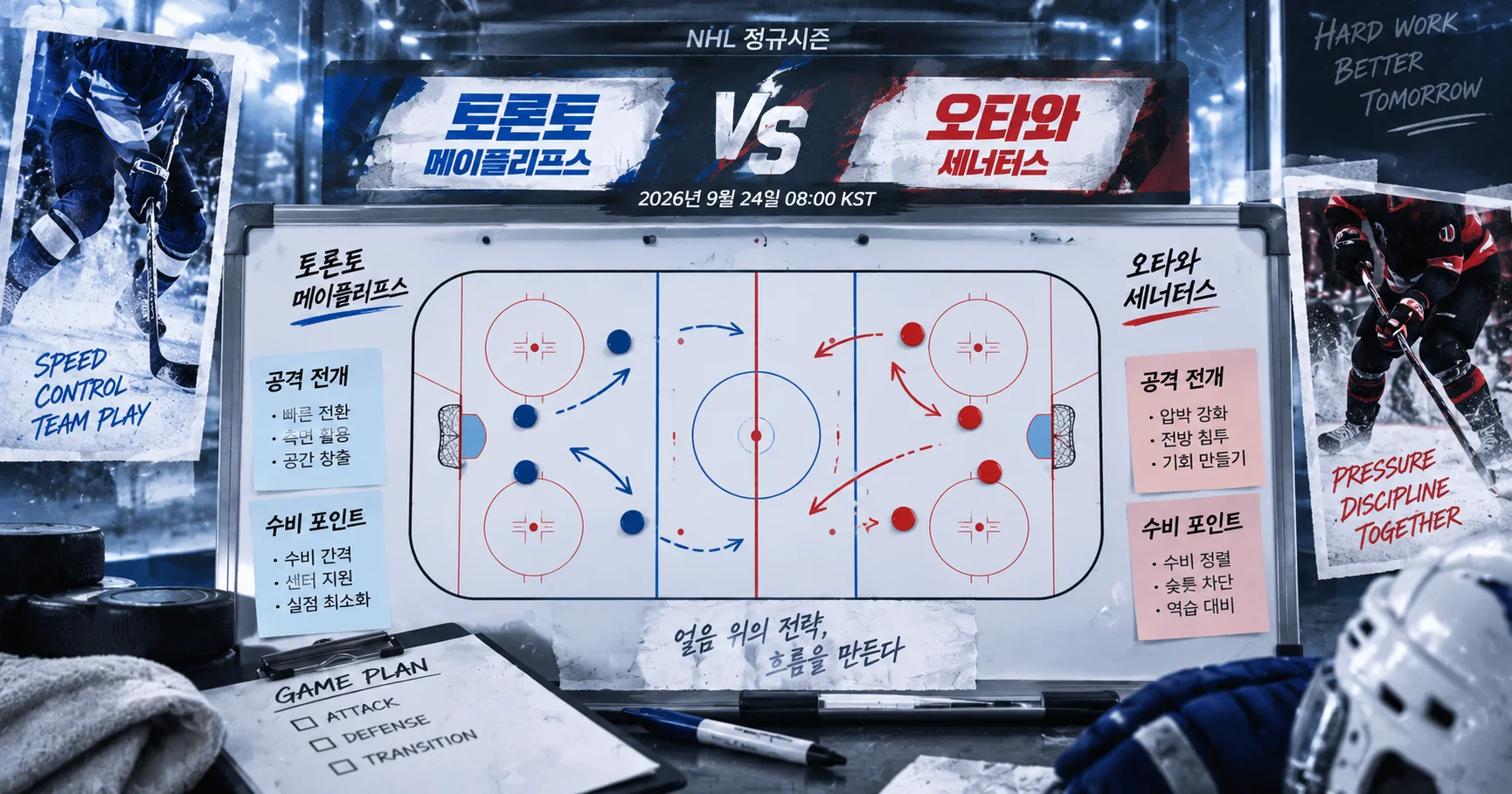 2-Toronto Maple Leafs vs Ottawa Senators 전술화이트보드
