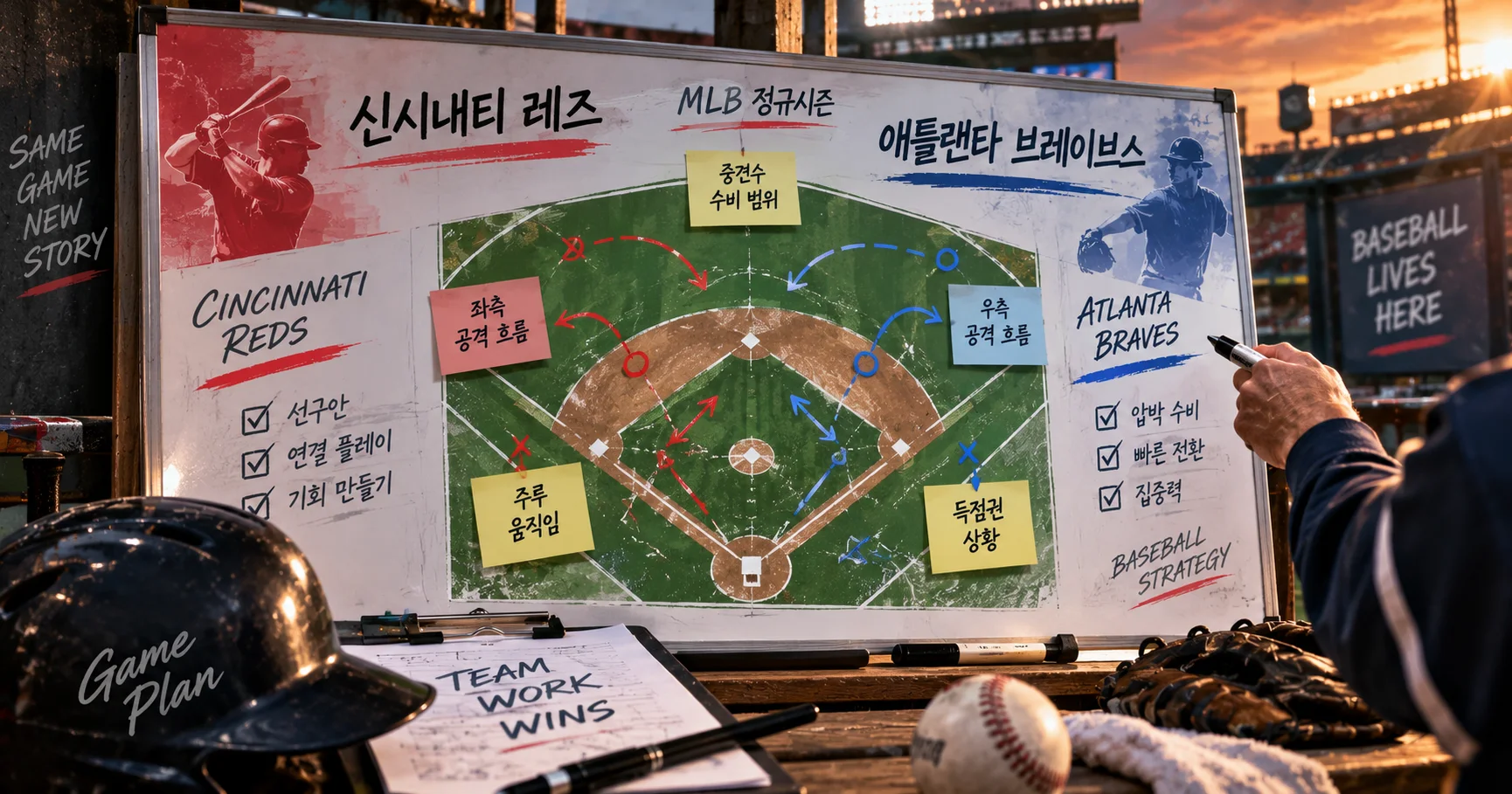 2-Cincinnati Reds vs Atlanta Braves 전술화이트보드