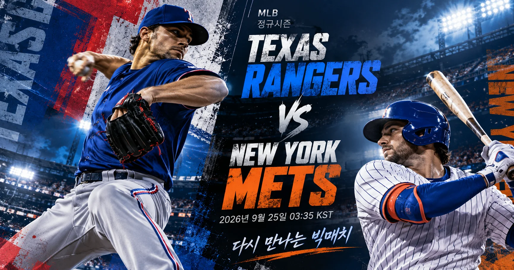 1-New York Mets vs Texas Rangers 스포츠매거진커버
