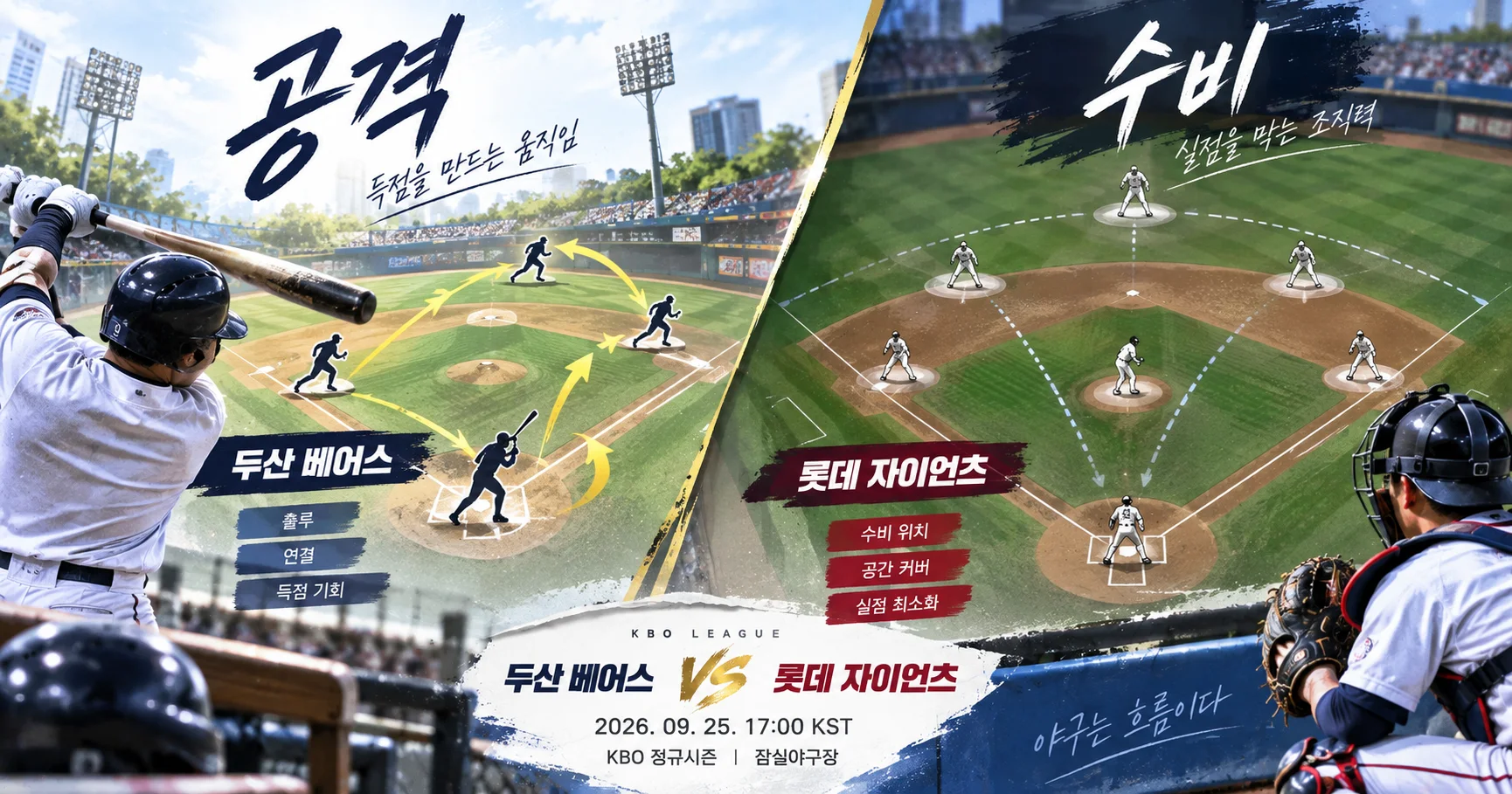 2-두산 베어스 vs 롯데 자이언츠 공격수비분할분석