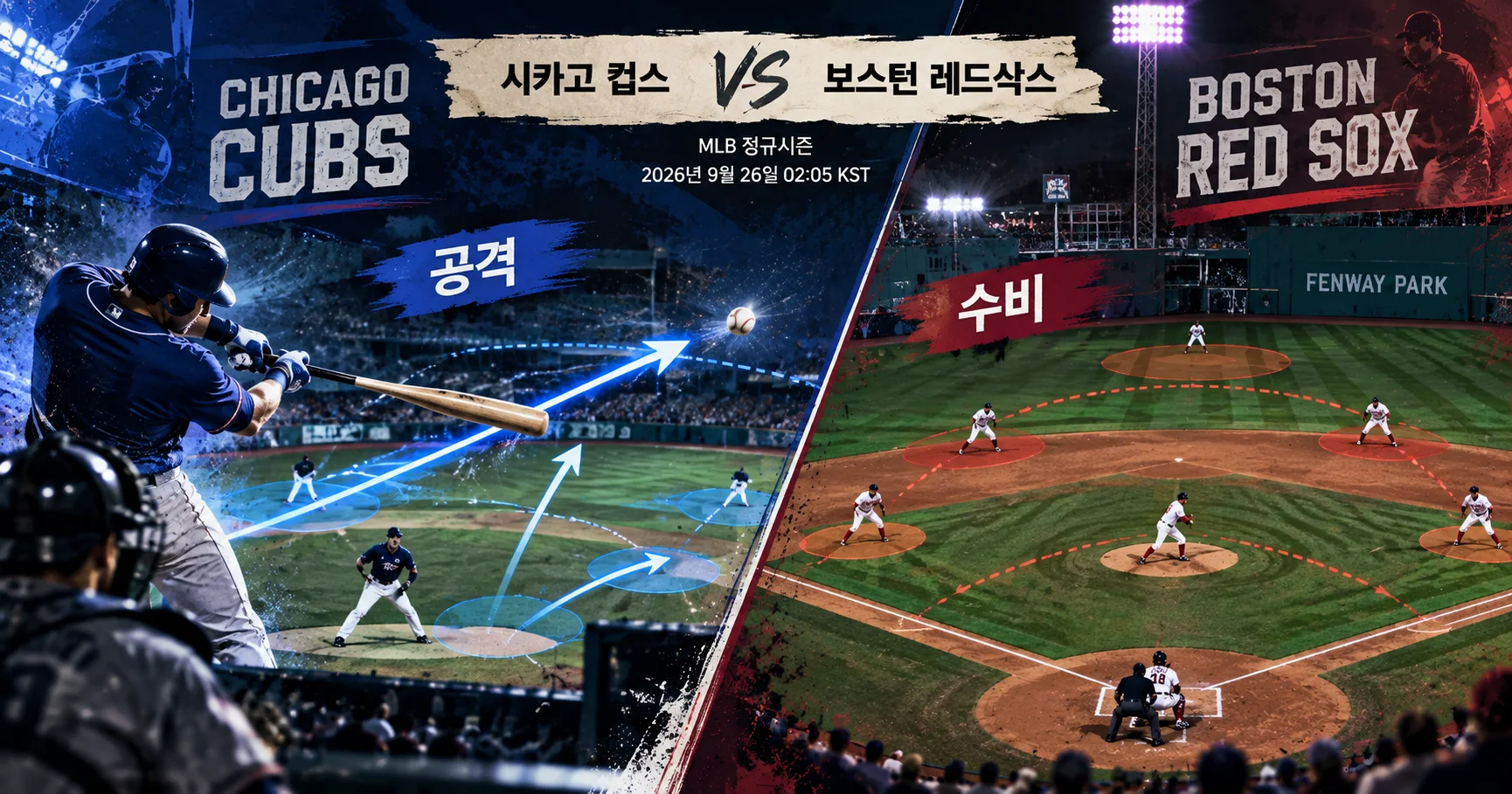 2-Chicago Cubs vs Boston Red Sox 공격수비분할분석