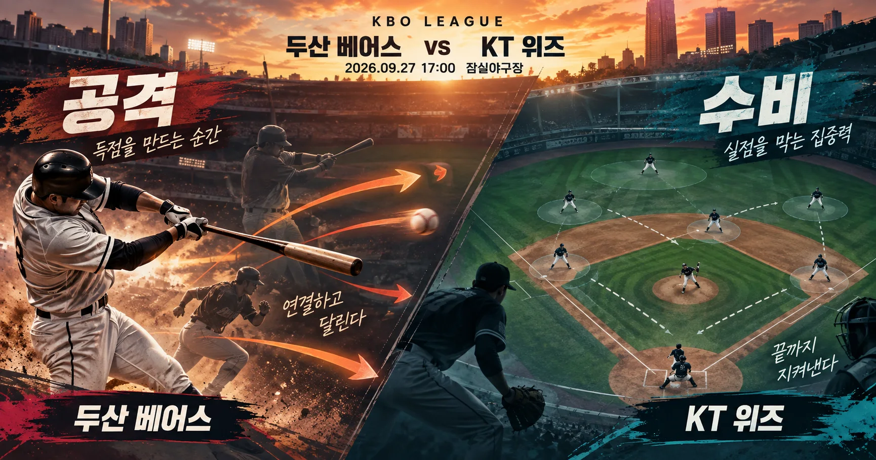 1-두산 베어스 vs KT 위즈 액션콜라주