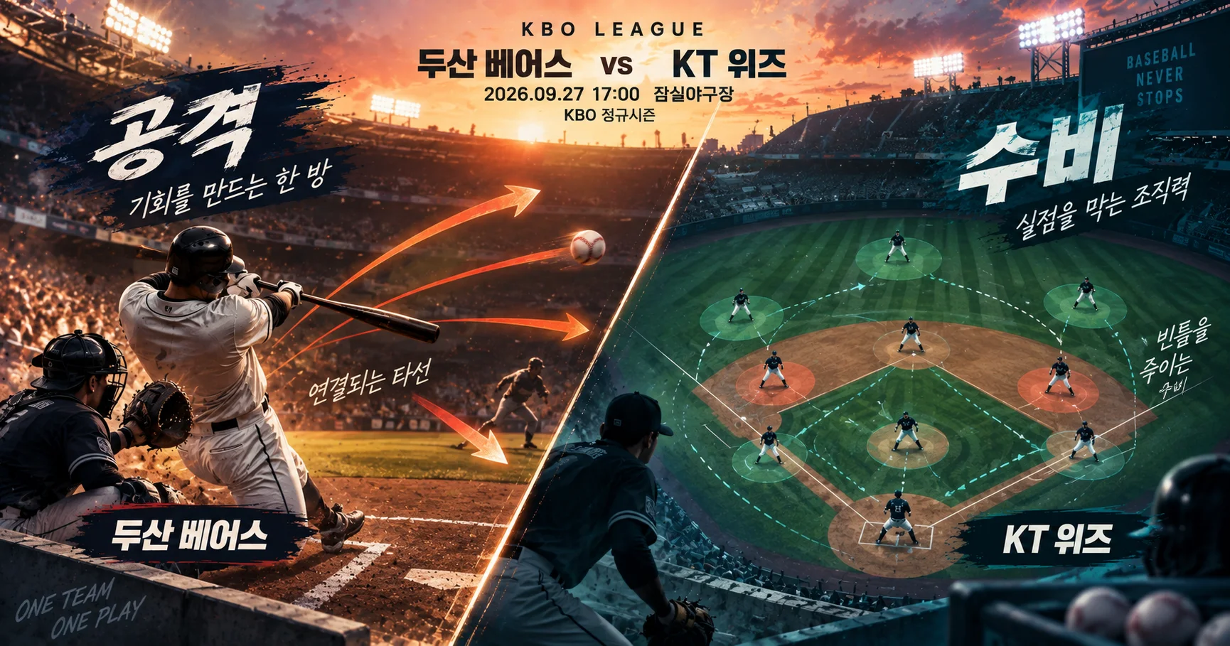 2-두산 베어스 vs KT 위즈 공격수비분할분석