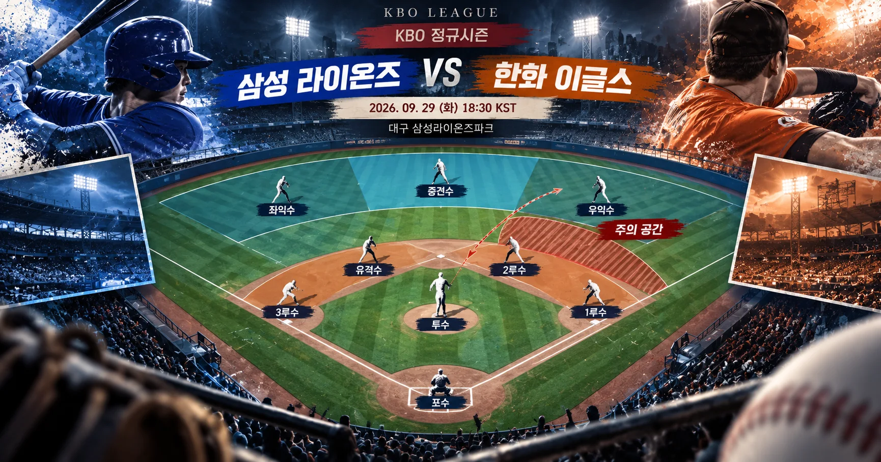 2-삼성 라이온즈 vs 한화 이글스 수비시프트보드
