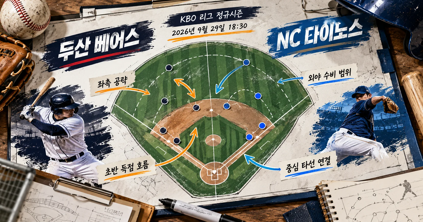 2-두산 베어스 vs NC 다이노스 전술화이트보드