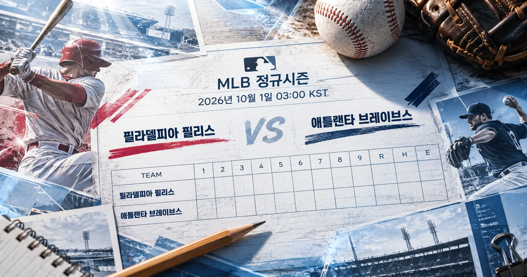 1-Philadelphia Phillies vs Atlanta Braves 베이스볼스코어카드