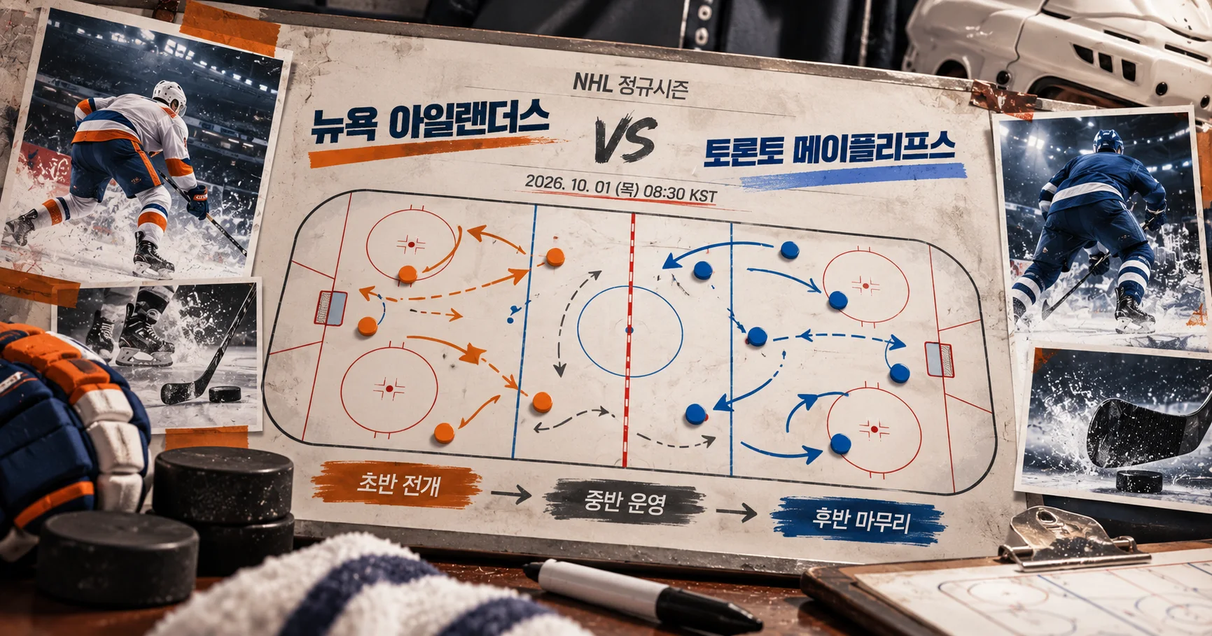 2-New York Islanders vs Toronto Maple Leafs 전술화이트보드