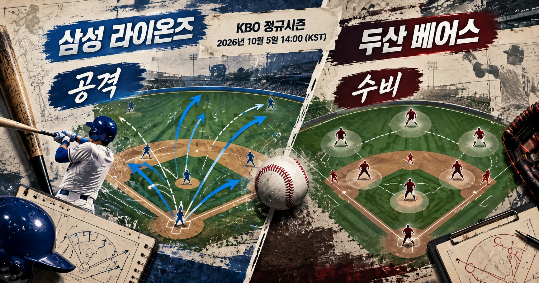 2-삼성 라이온즈 vs 두산 베어스 공격수비분할분석