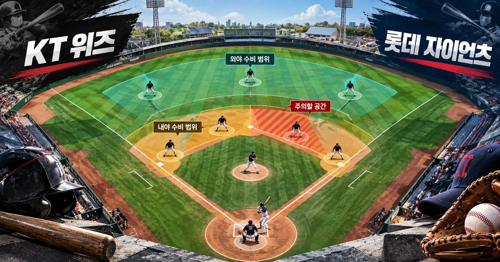 2-KT 위즈 vs 롯데 자이언츠 수비시프트보드