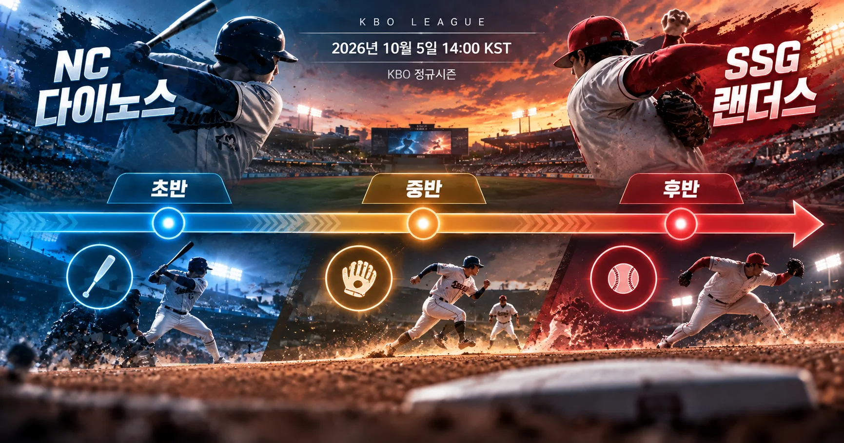 2-NC 다이노스 vs SSG 랜더스 경기흐름타임라인