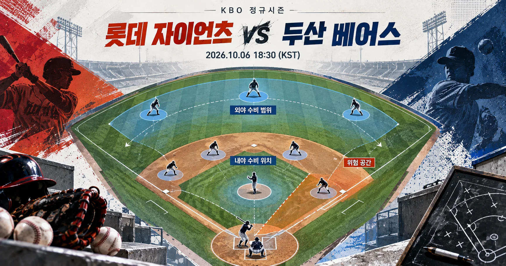 2-롯데 자이언츠 vs 두산 베어스 수비시프트보드