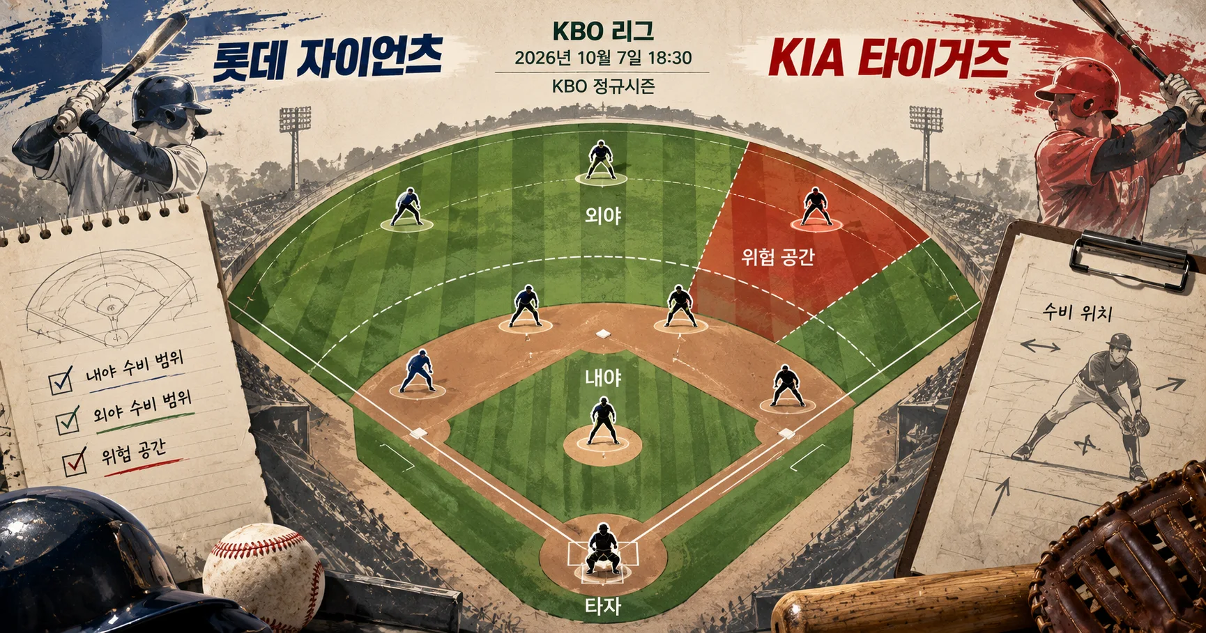 2-롯데 자이언츠 vs KIA 타이거즈 수비시프트보드