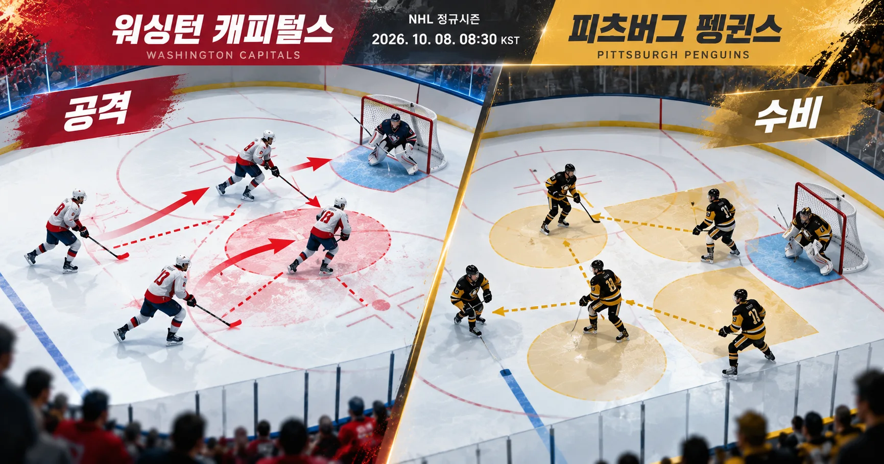 2-Pittsburgh Penguins vs Washington Capitals 공격수비분할분석