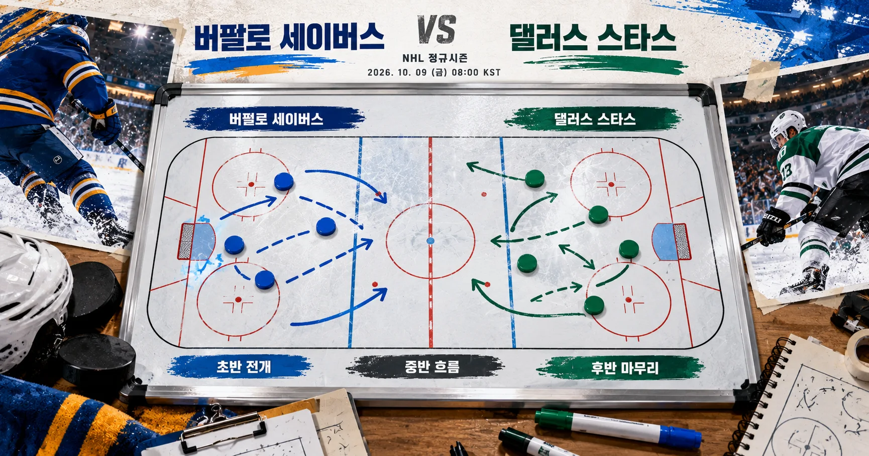 2-Dallas Stars vs Buffalo Sabres 전술화이트보드