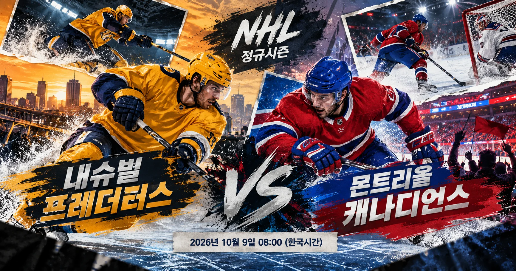 1-Nashville Predators vs Montreal Canadiens 액션콜라주