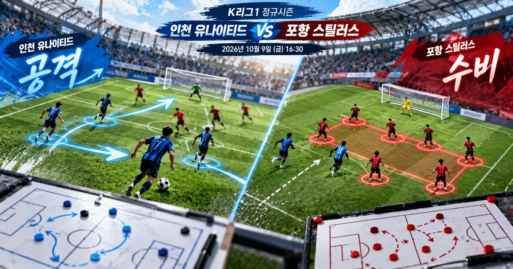 2-포항 스틸러스 vs 인천 유나이티드 공격수비분할분석