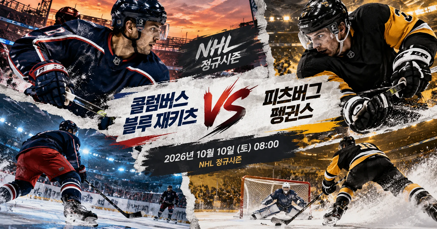 1-Pittsburgh Penguins vs Columbus Blue Jackets 액션콜라주