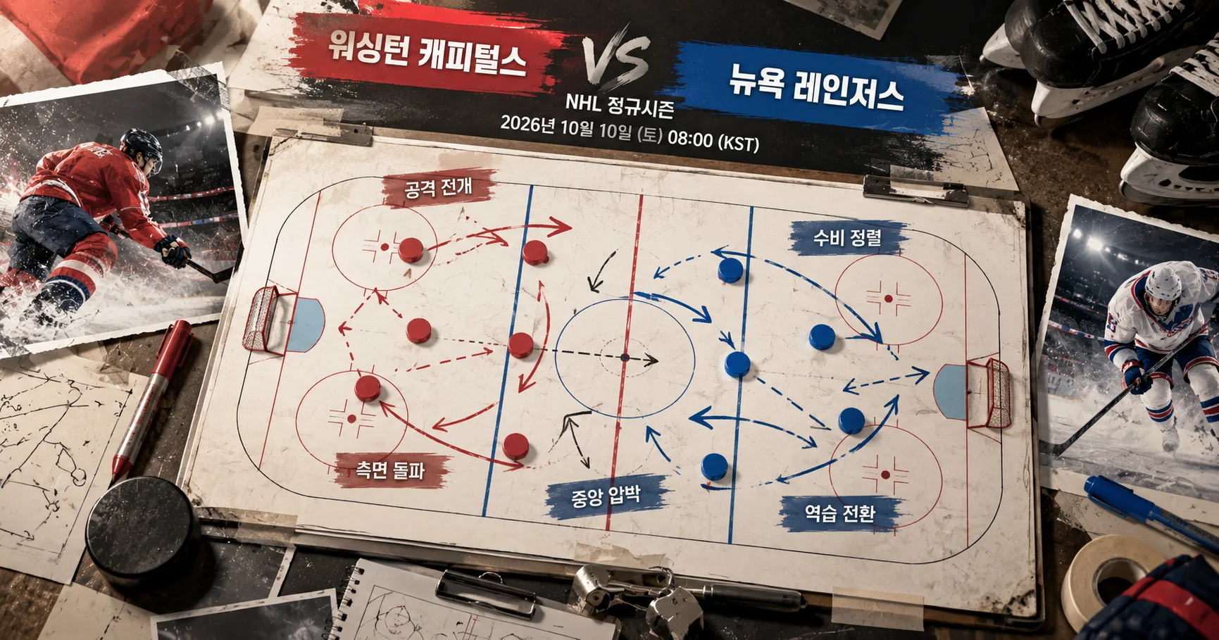 2-New York Rangers vs Washington Capitals 전술화이트보드