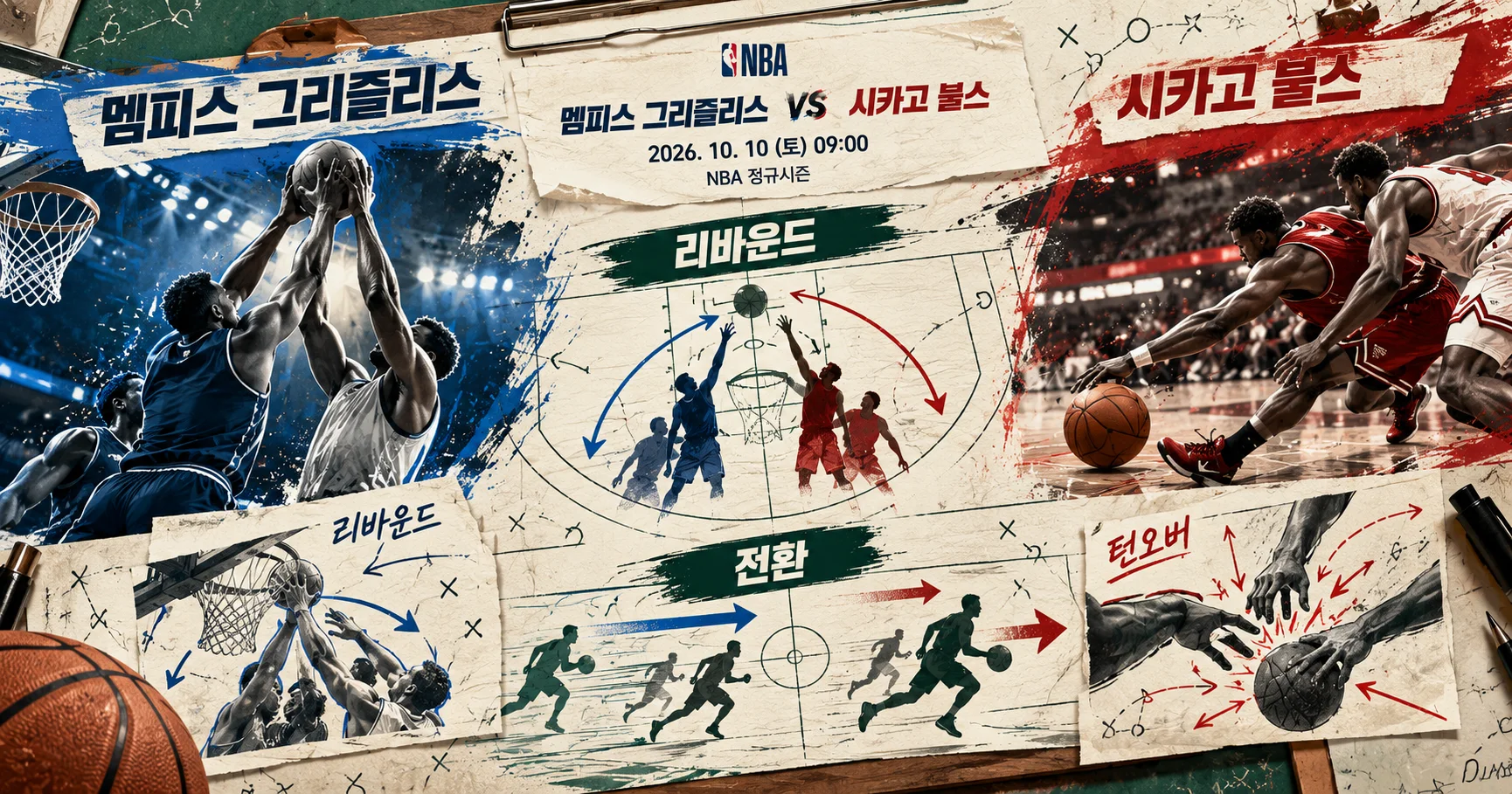 2-Memphis Grizzlies vs Chicago Bulls 리바운드턴오버비교