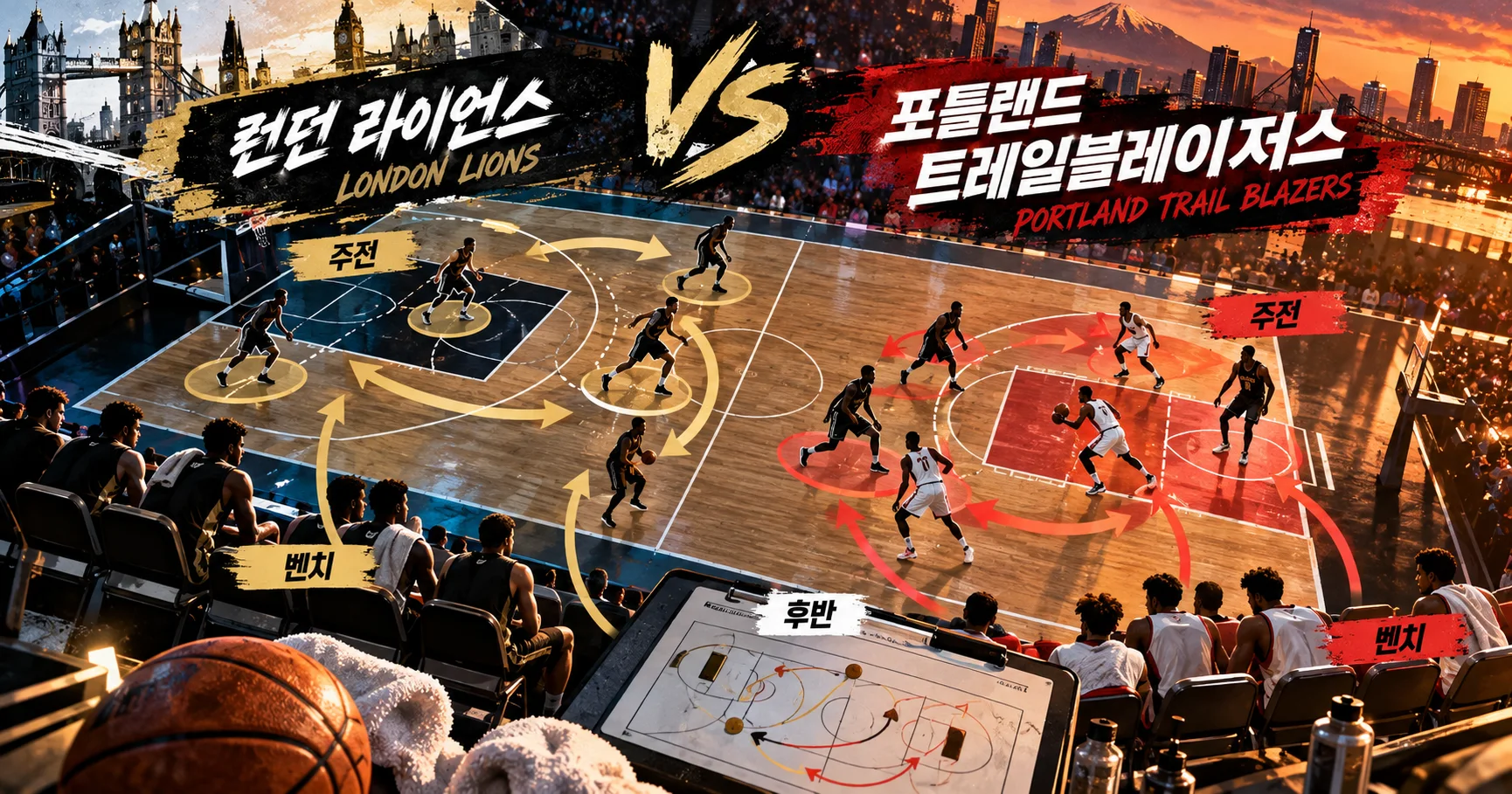 2-London Lions vs Portland Trail Blazers 로테이션보드