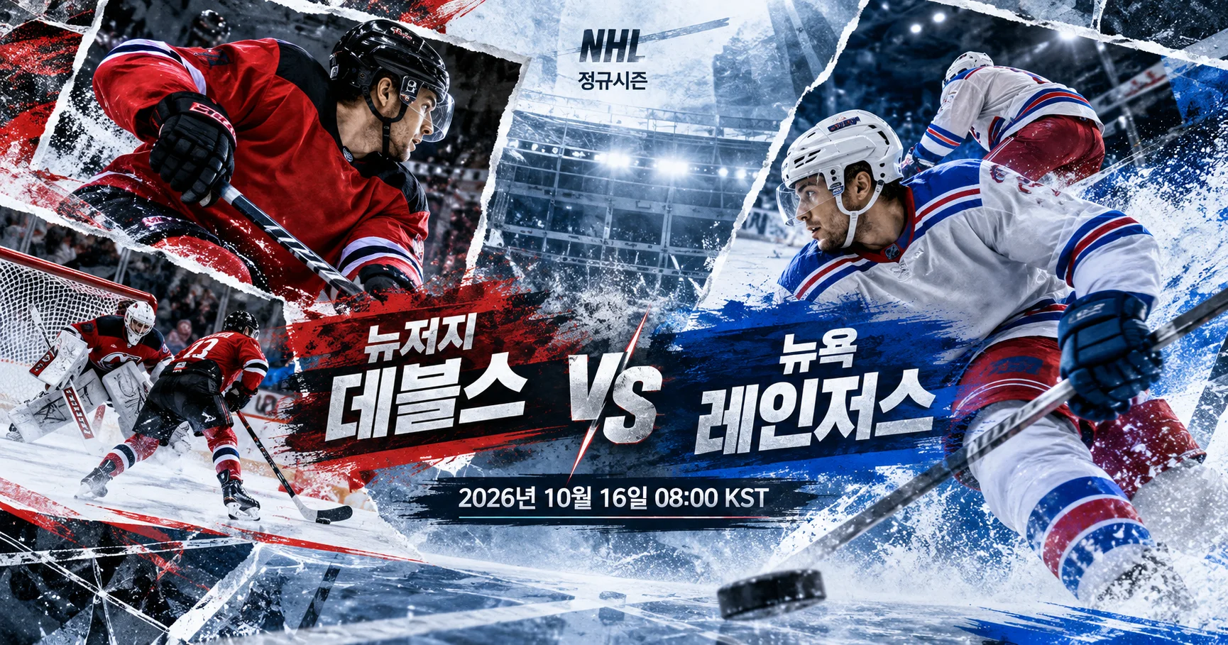 1-New York Rangers vs New Jersey Devils 액션콜라주