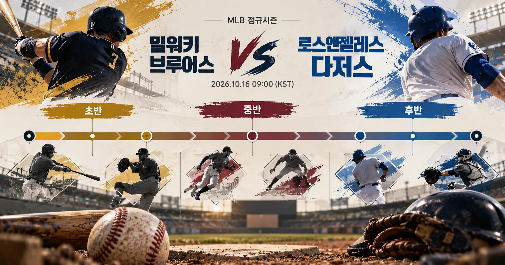 2-Milwaukee Brewers vs Los Angeles Dodgers 경기흐름타임라인