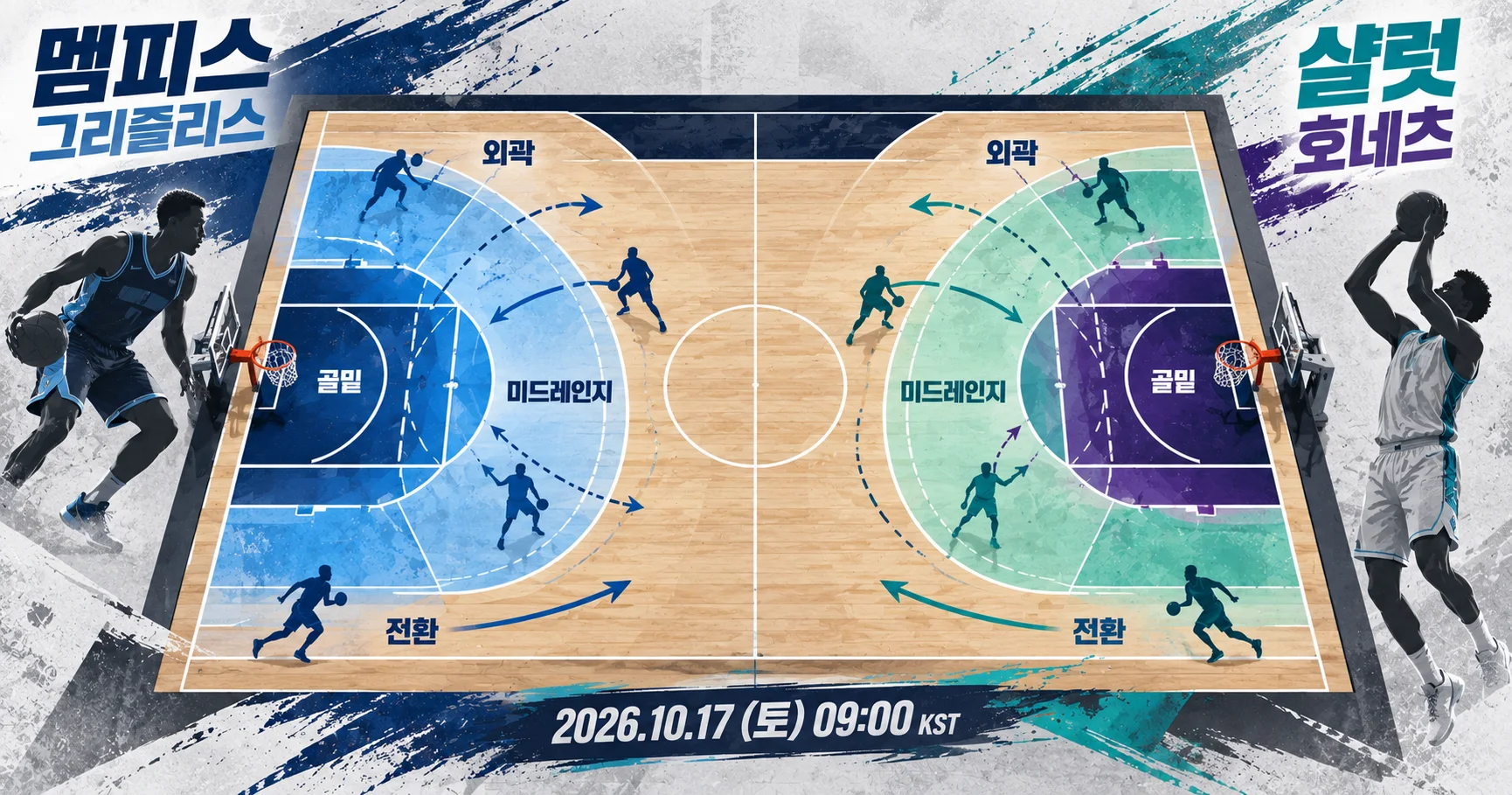 2-Charlotte Hornets vs Memphis Grizzlies 슛존맵
