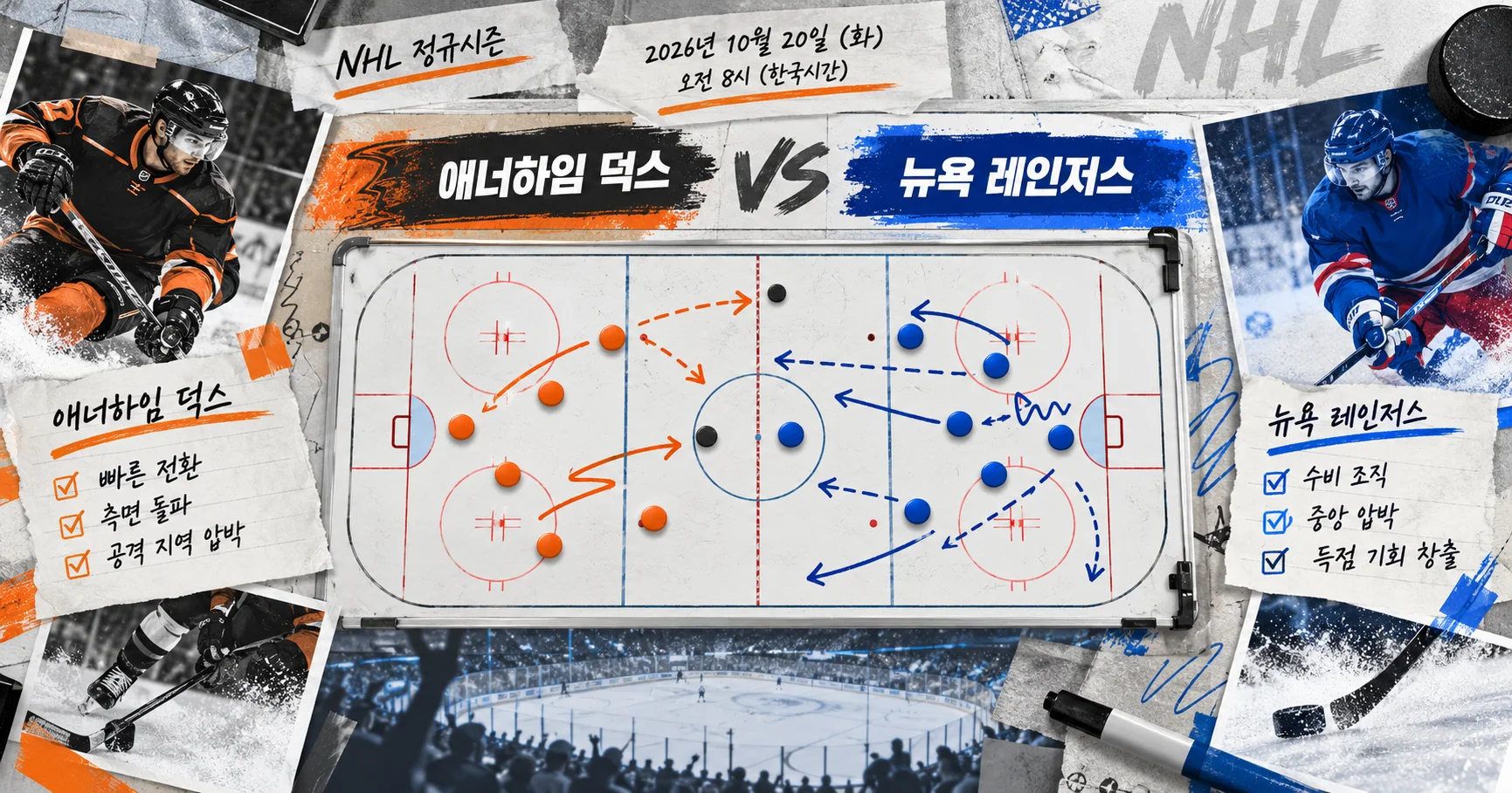 2-Anaheim Ducks vs New York Rangers 전술화이트보드