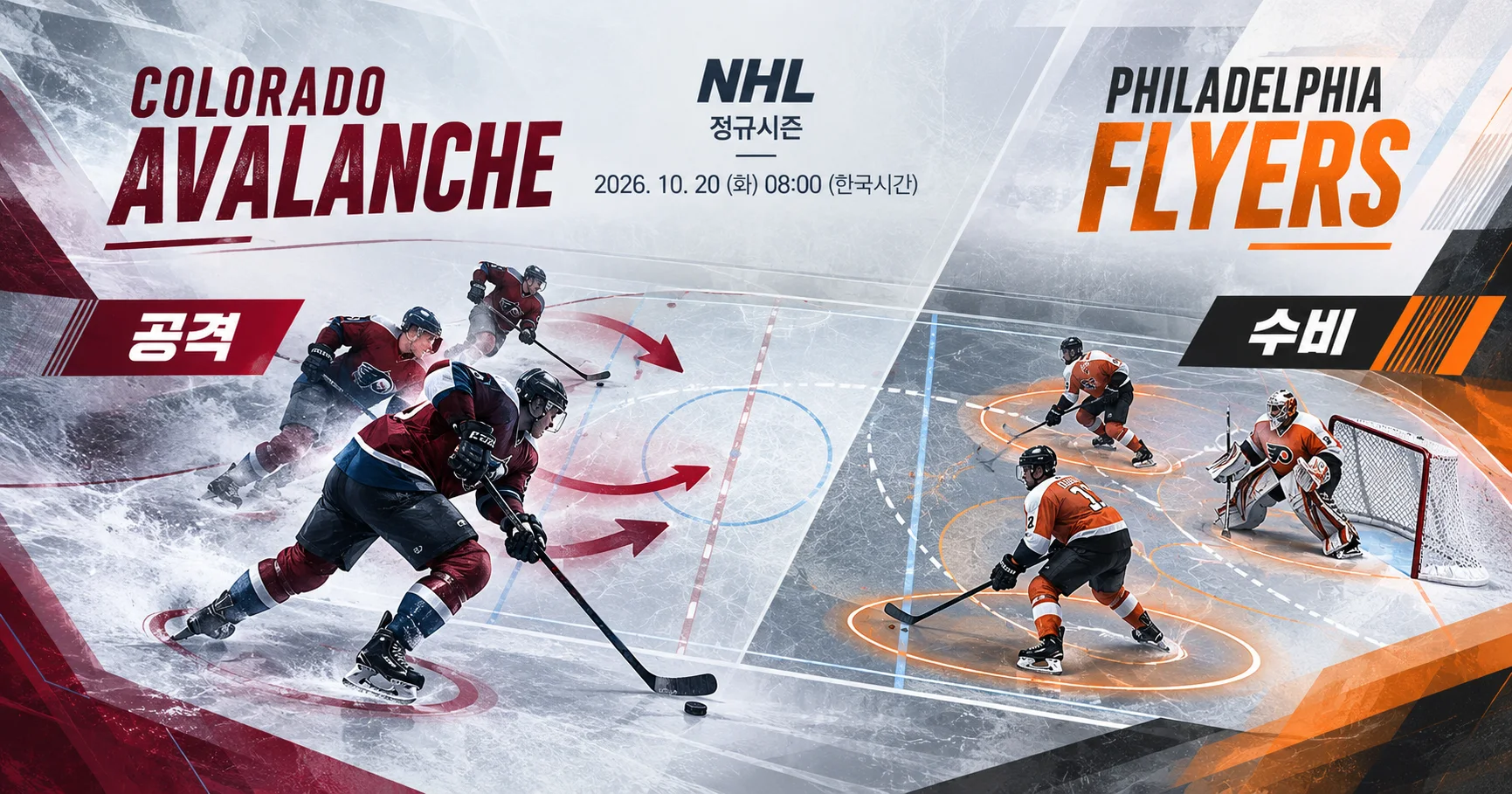 2-Colorado Avalanche vs Philadelphia Flyers 공격수비분할분석