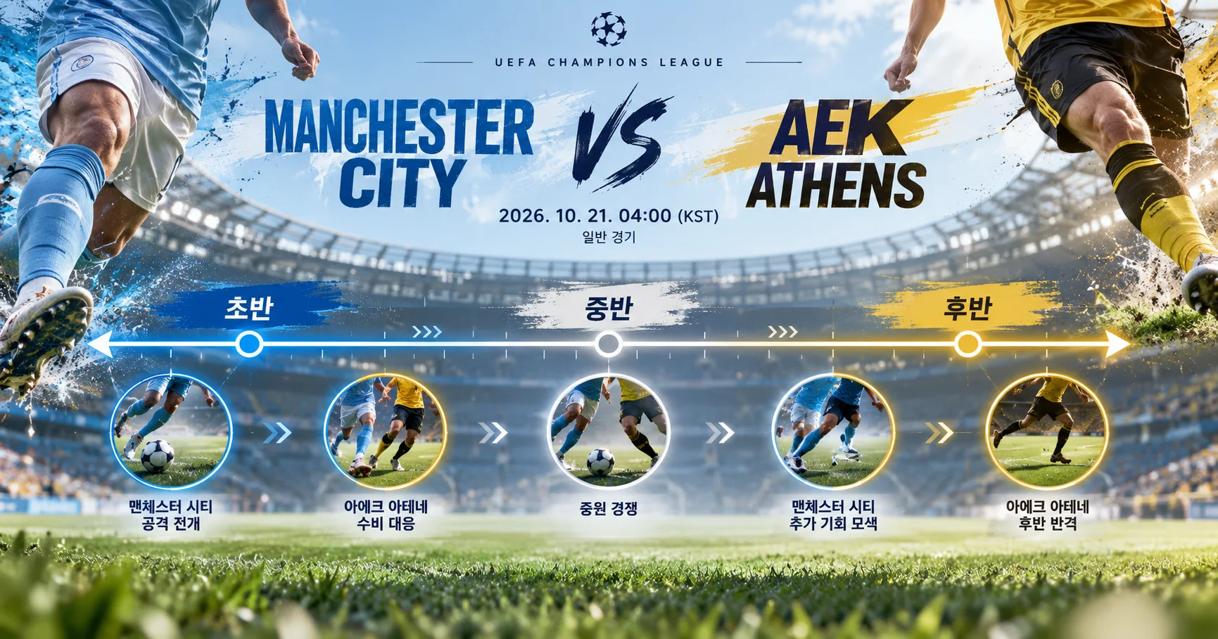 2-AEK Athens vs Manchester City 경기흐름타임라인