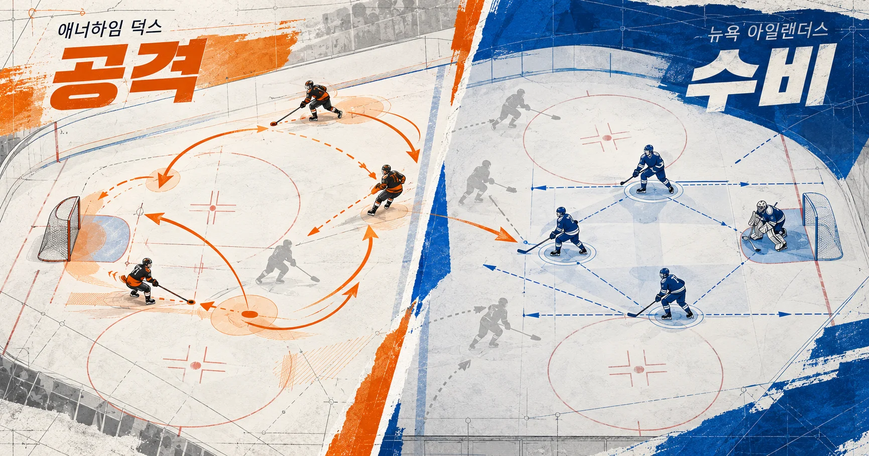 2-Anaheim Ducks vs New York Islanders 공격수비분할분석