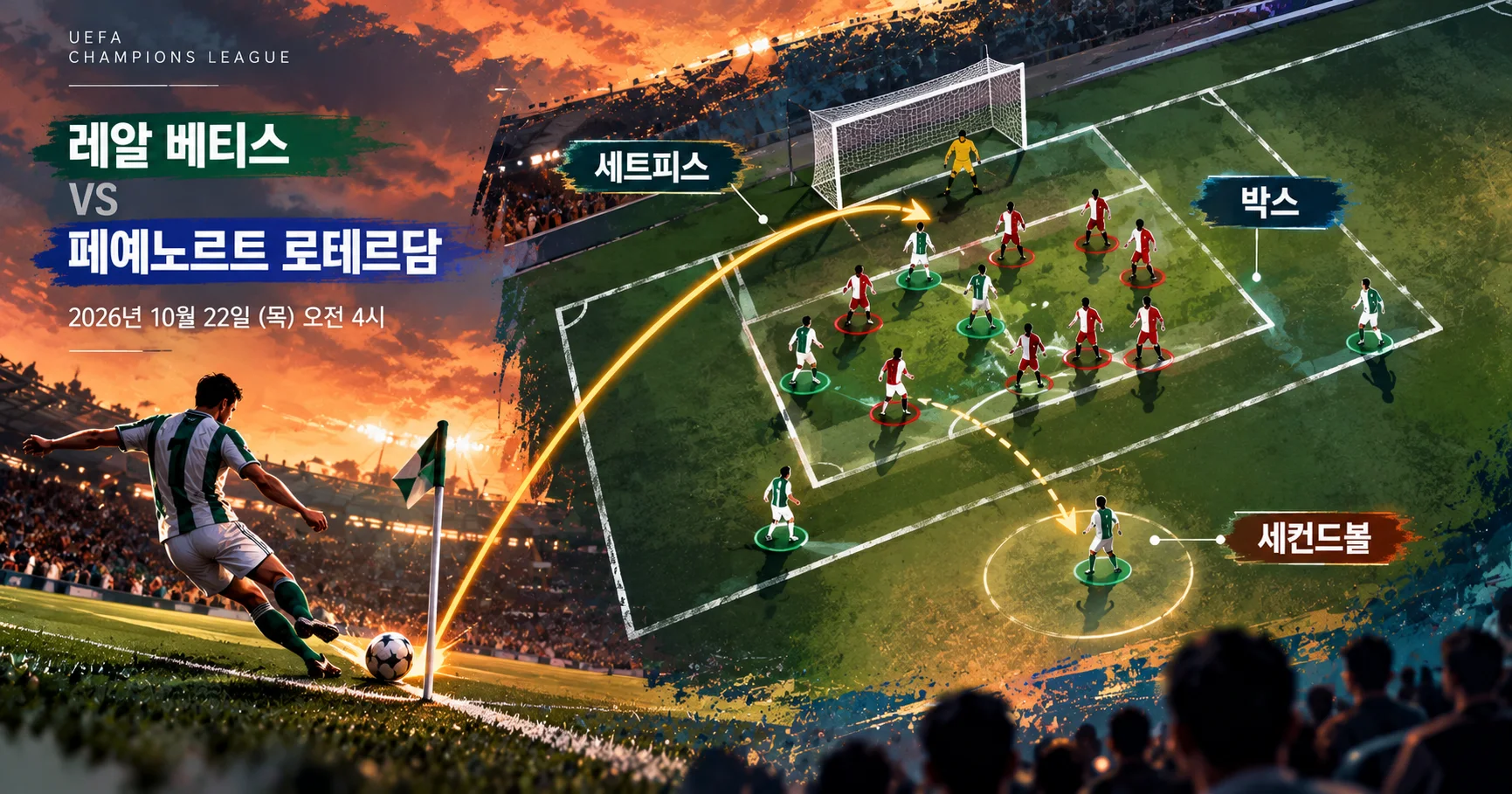 2-Feyenoord Rotterdam vs Real Betis 세트피스보드