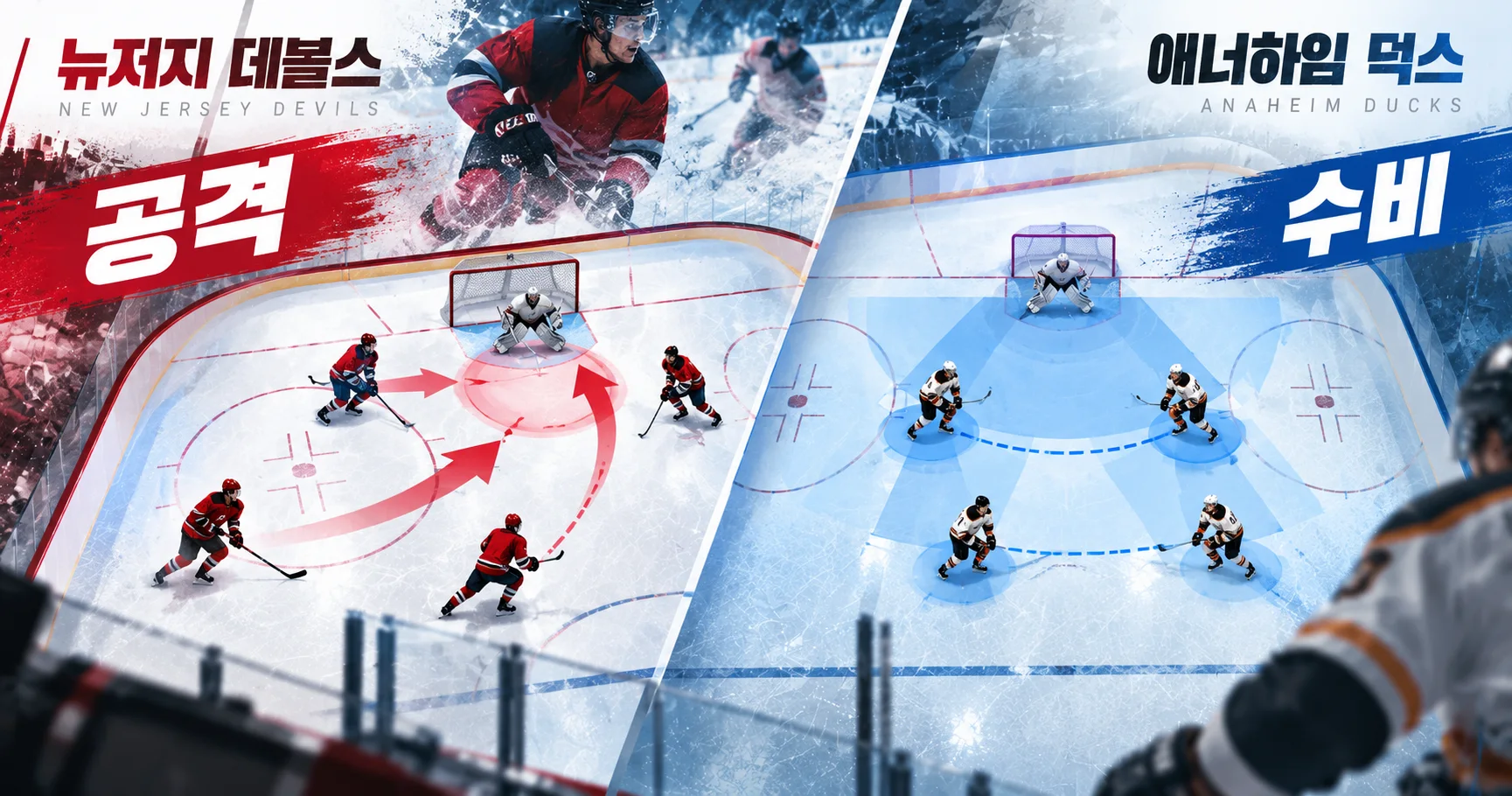 2-Anaheim Ducks vs New Jersey Devils 공격수비분할분석