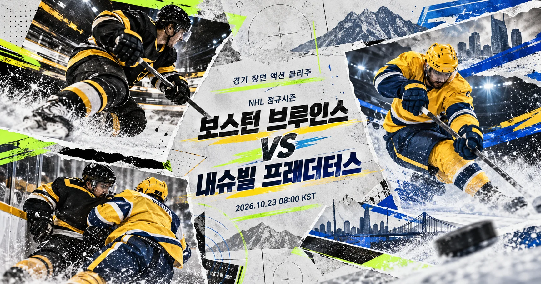 1-Nashville Predators vs Boston Bruins 액션콜라주