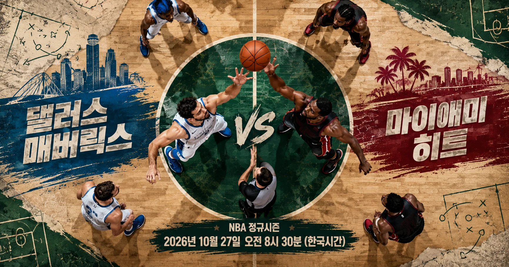 1-Dallas Mavericks vs Miami Heat 센터코트팁오프