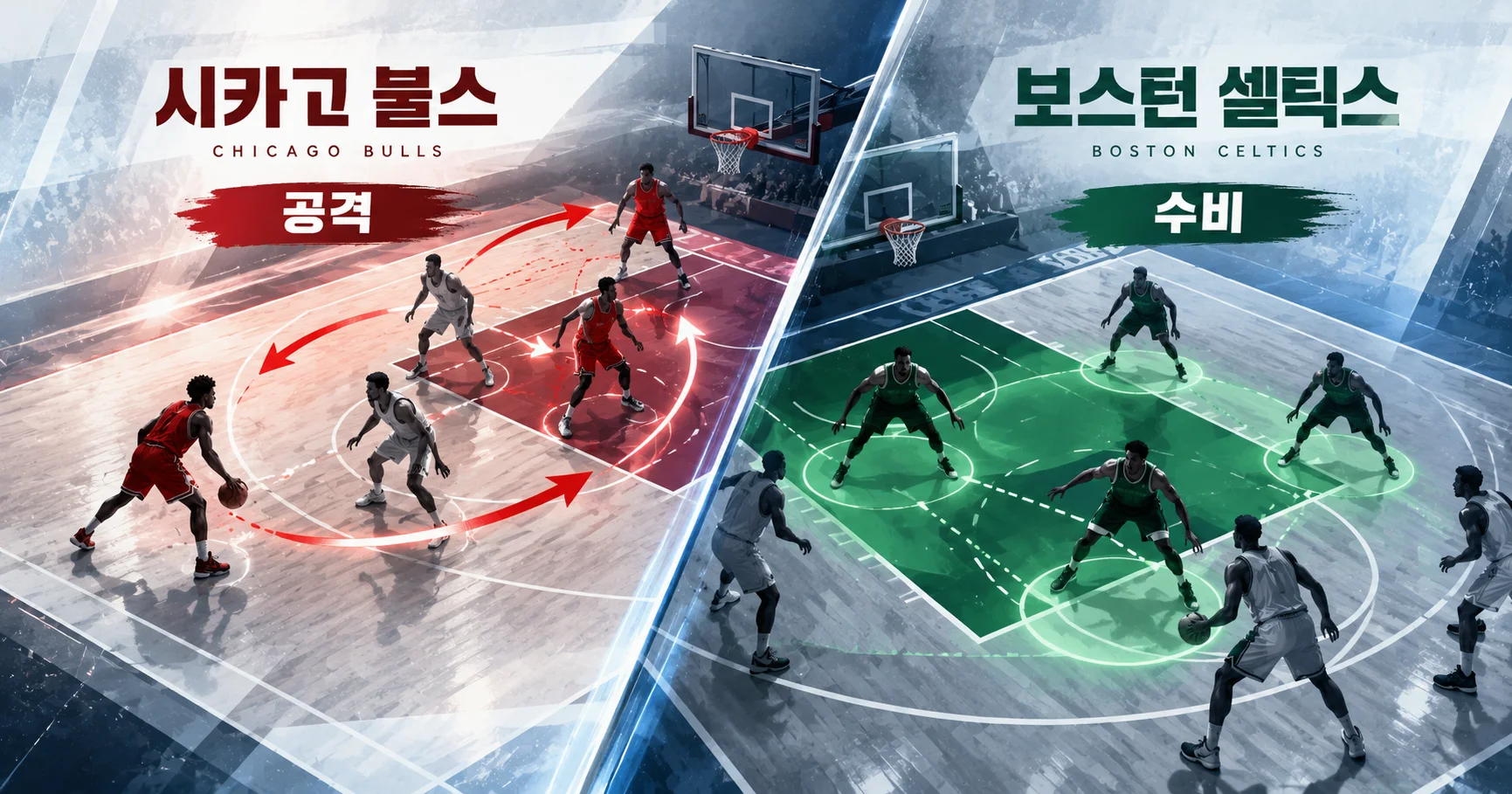 2-Chicago Bulls vs Boston Celtics 공격수비분할분석