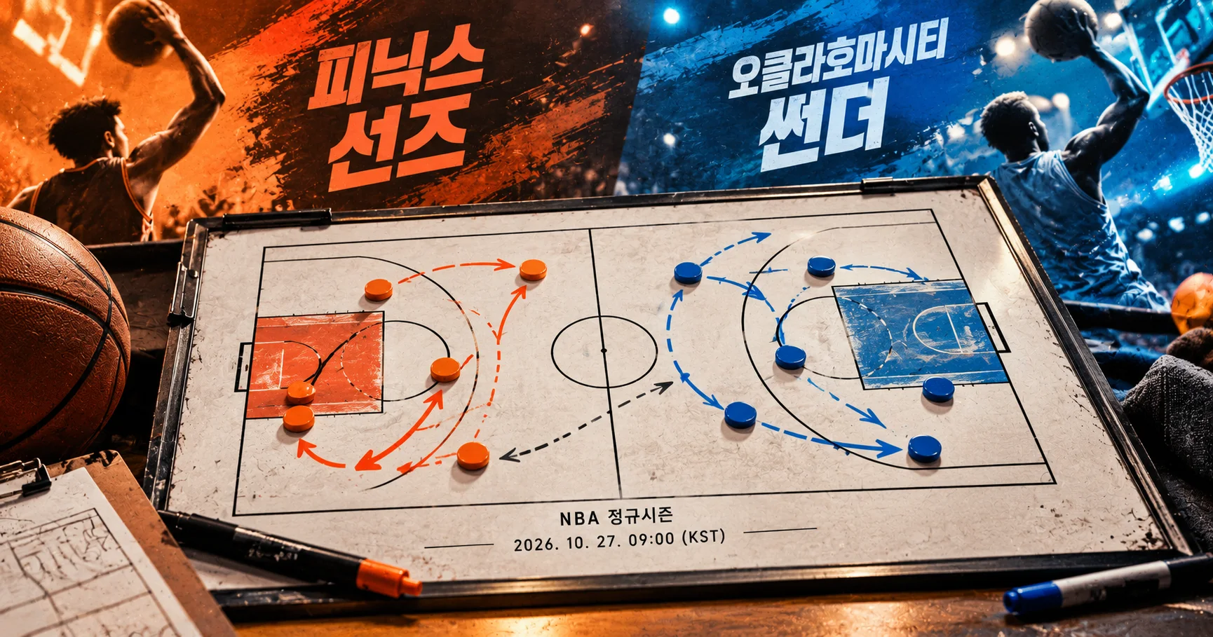 2-Phoenix Suns vs Oklahoma City Thunder 전술화이트보드