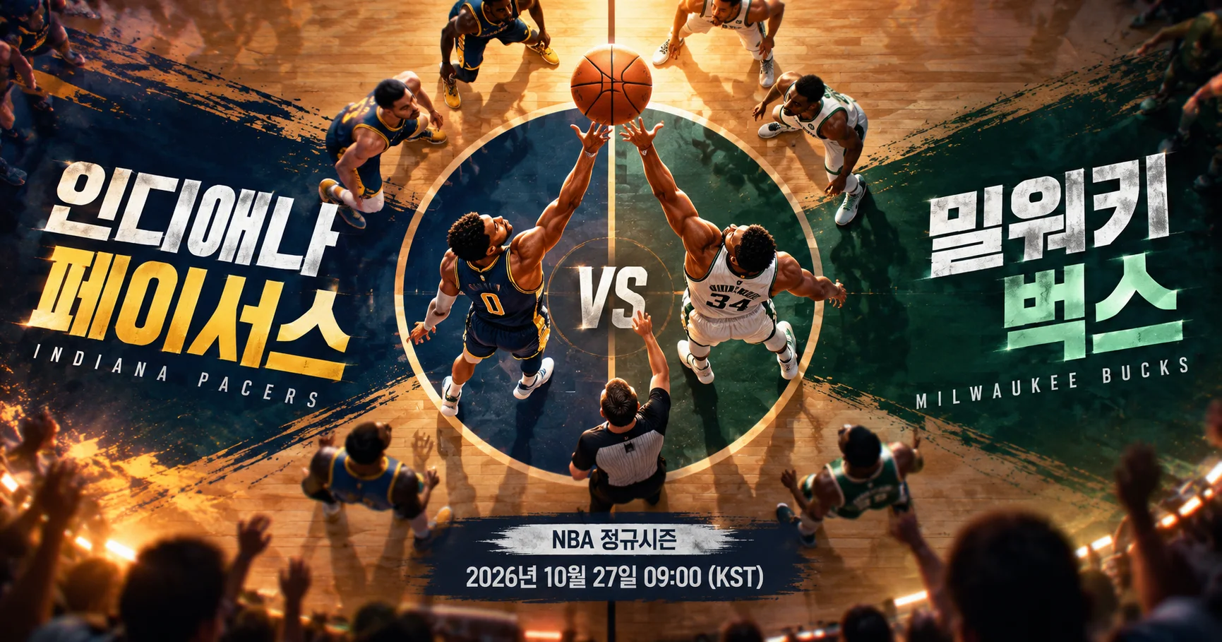 1-Indiana Pacers vs Milwaukee Bucks 센터코트팁오프