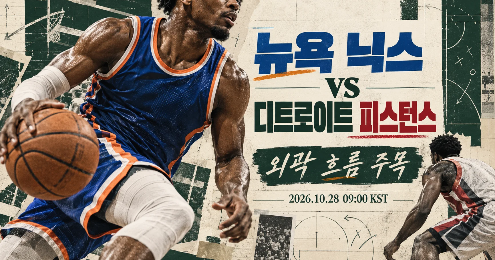 1-Detroit Pistons vs New York Knicks 스포츠매거진커버