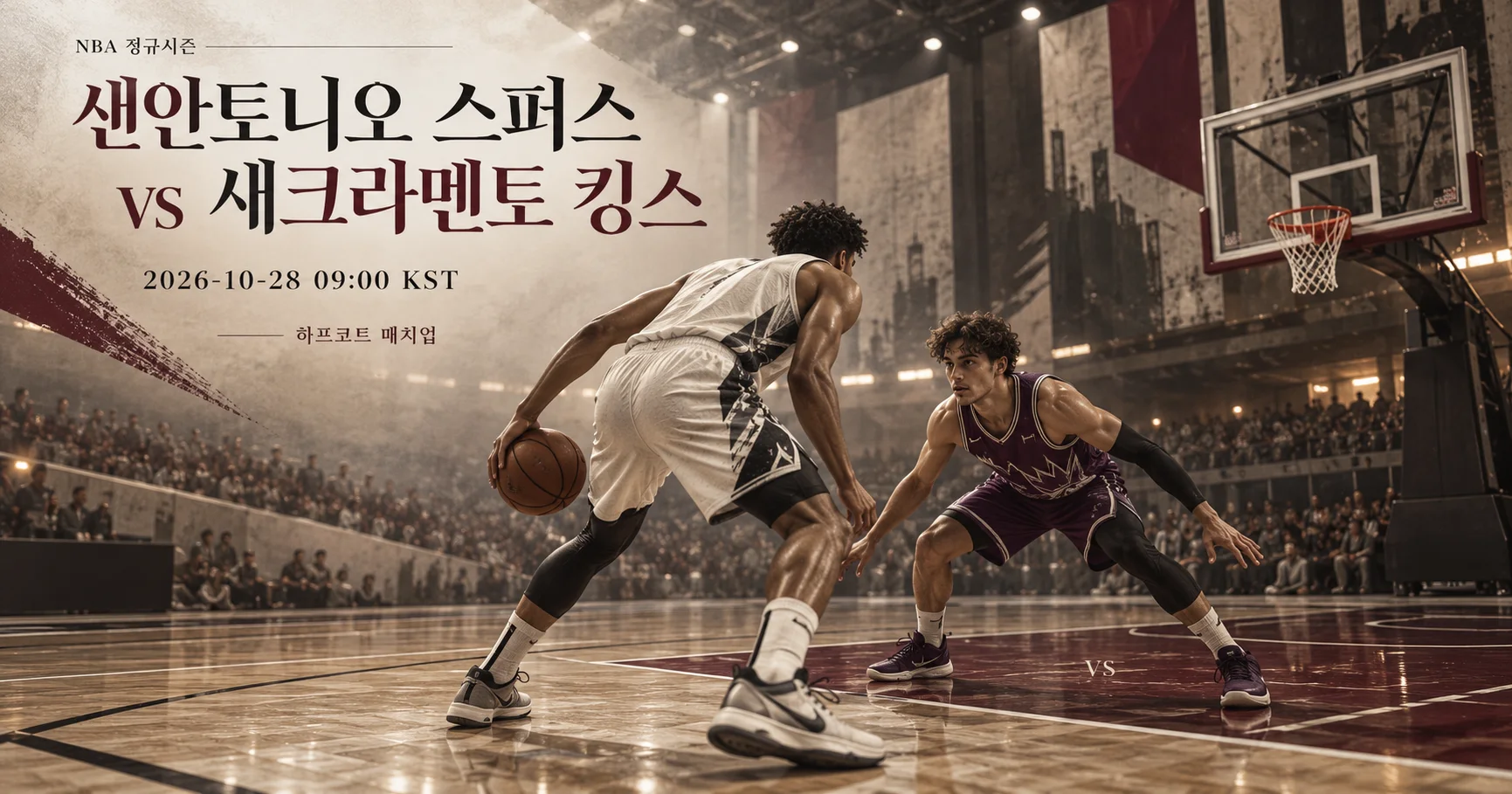 1-Sacramento Kings vs San Antonio Spurs 하프코트매치업