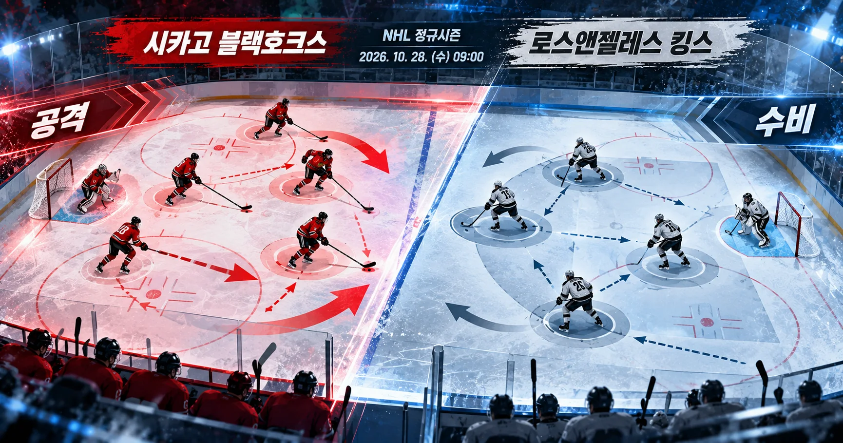 2-Los Angeles Kings vs Chicago Blackhawks 공격수비분할분석