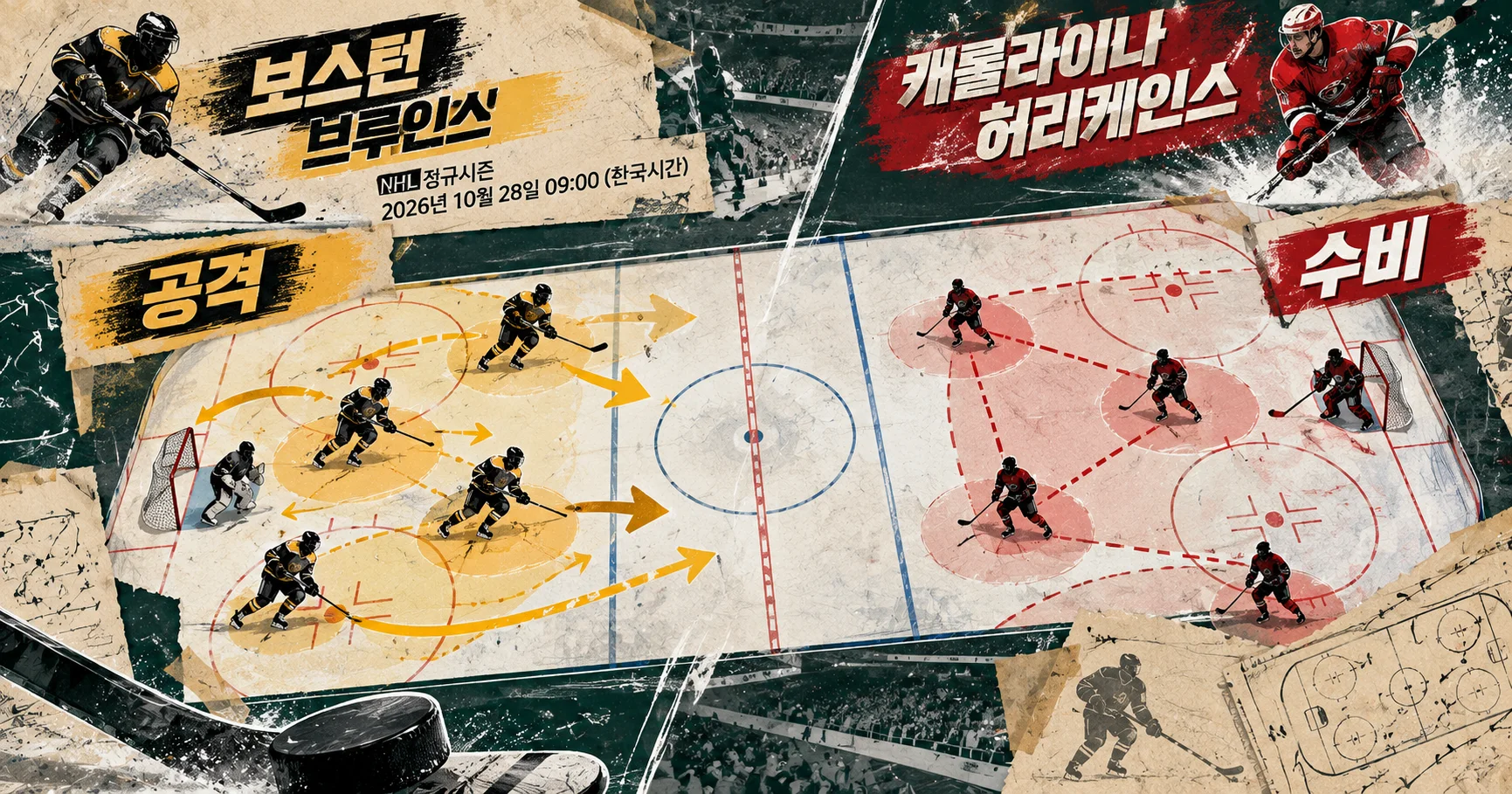 2-Boston Bruins vs Carolina Hurricanes 공격수비분할분석