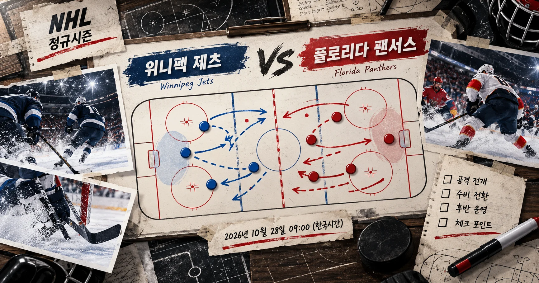 2-Florida Panthers vs Winnipeg Jets 전술화이트보드