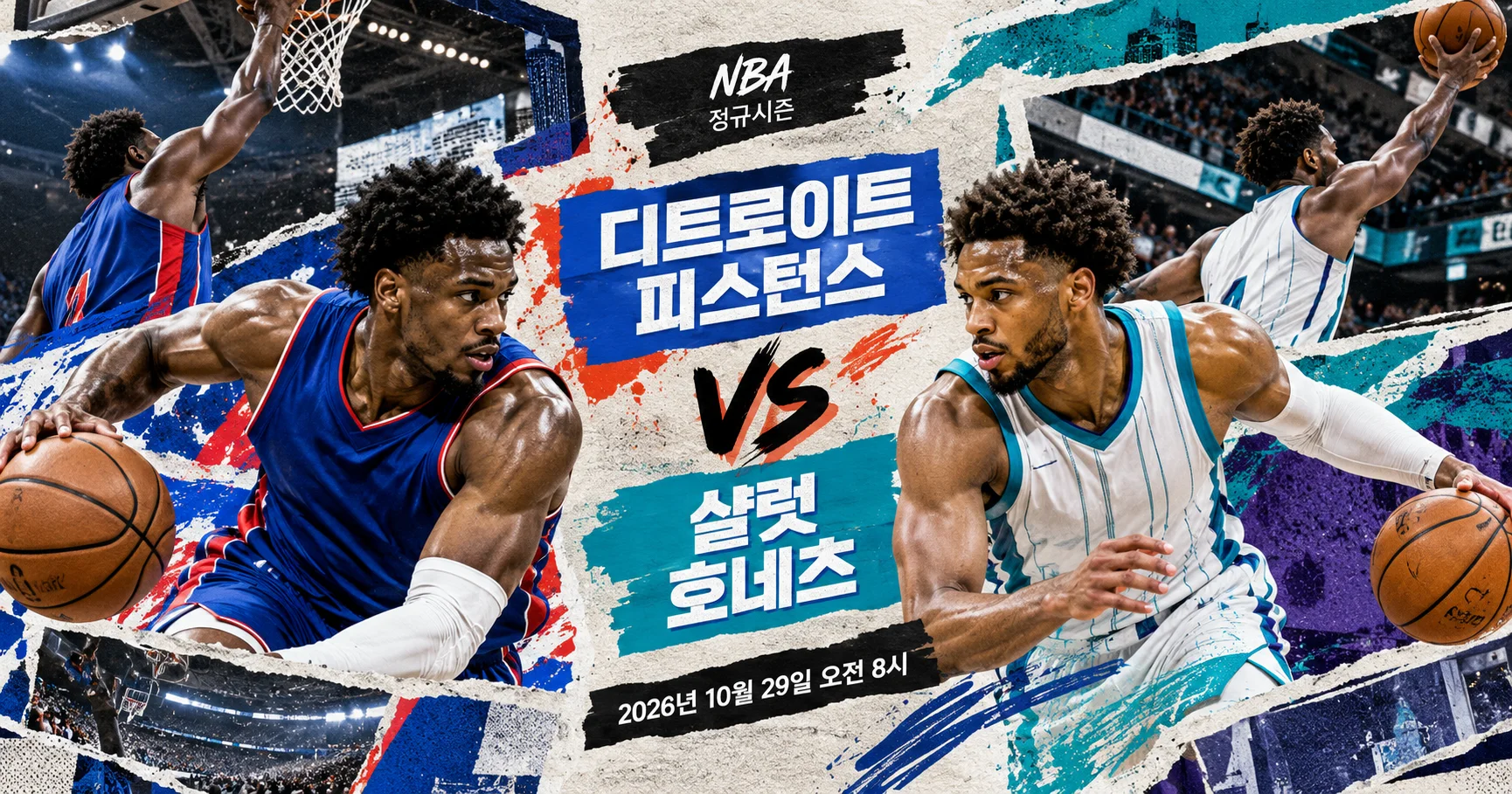 1-Charlotte Hornets vs Detroit Pistons 액션콜라주