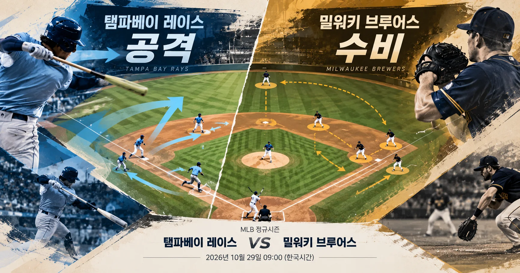 2-Milwaukee Brewers vs Tampa Bay Rays 공격수비분할분석