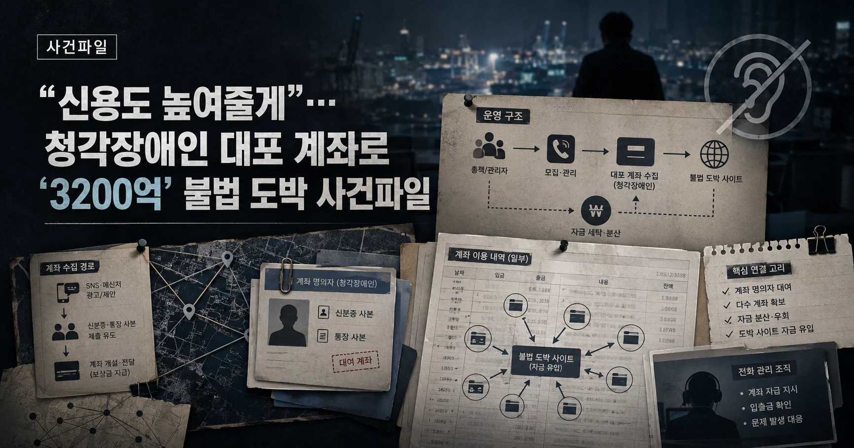 1-청각장애인 명의 계좌와 3200억 양방도박 사건 대표 카드