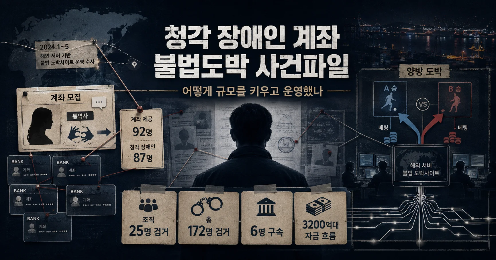 1-청각장애인 계좌 이용 3200억원대 양방도박 조직 검거 대표 다큐멘터리 카드