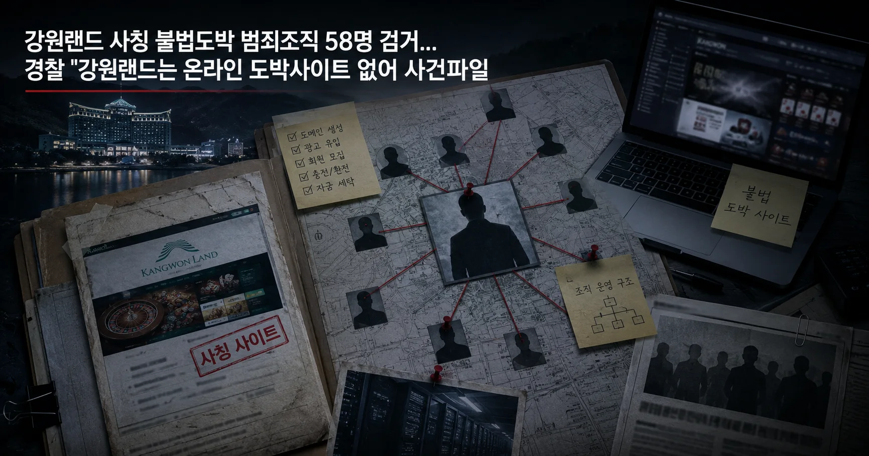 1-강원랜드 사칭 불법도박 범죄조직 58명 검거 대표 다큐멘터리 카드