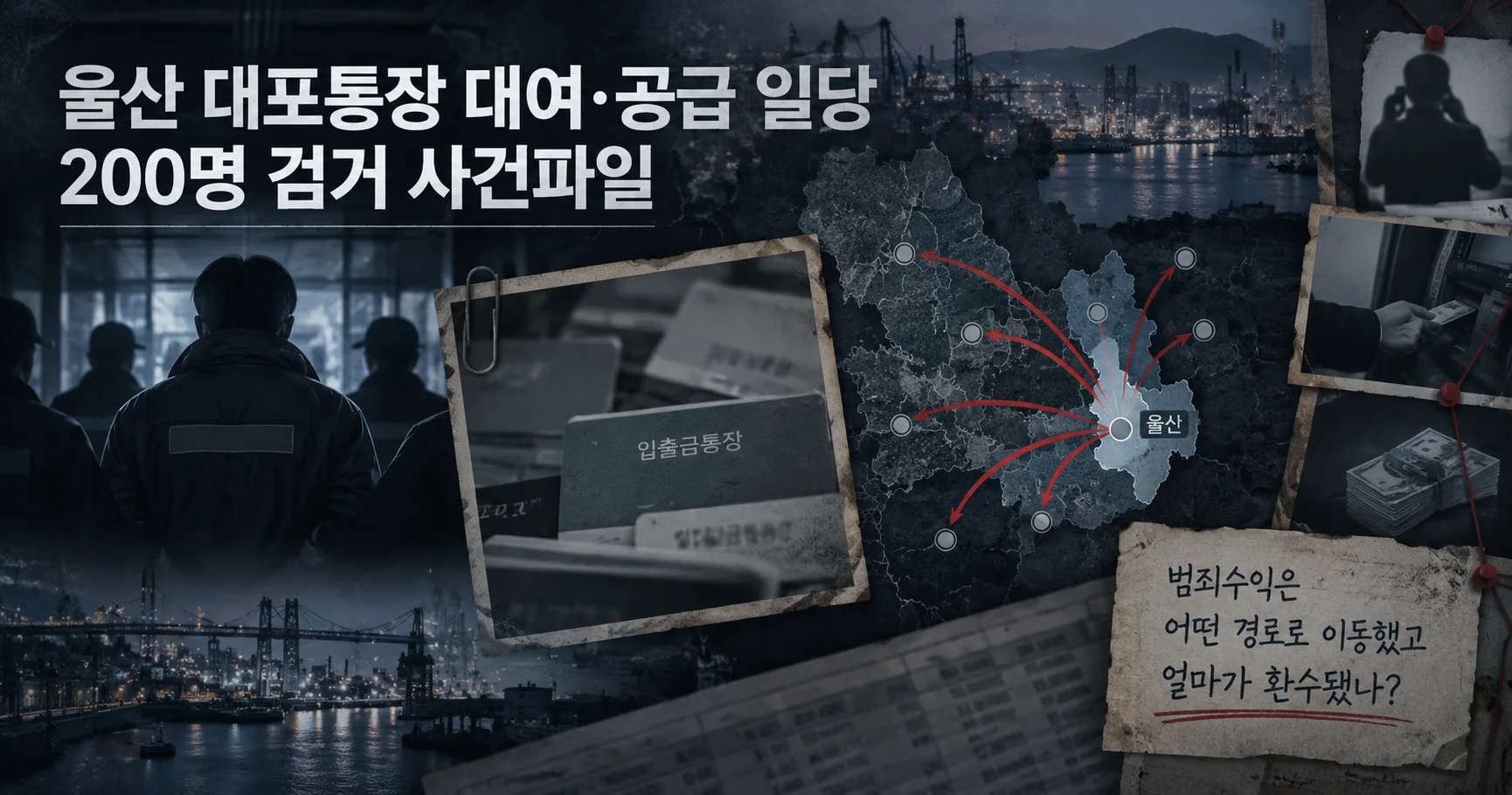 1-울산 대포통장 대여·공급 일당 200명 검거 대표 다큐멘터리 카드
