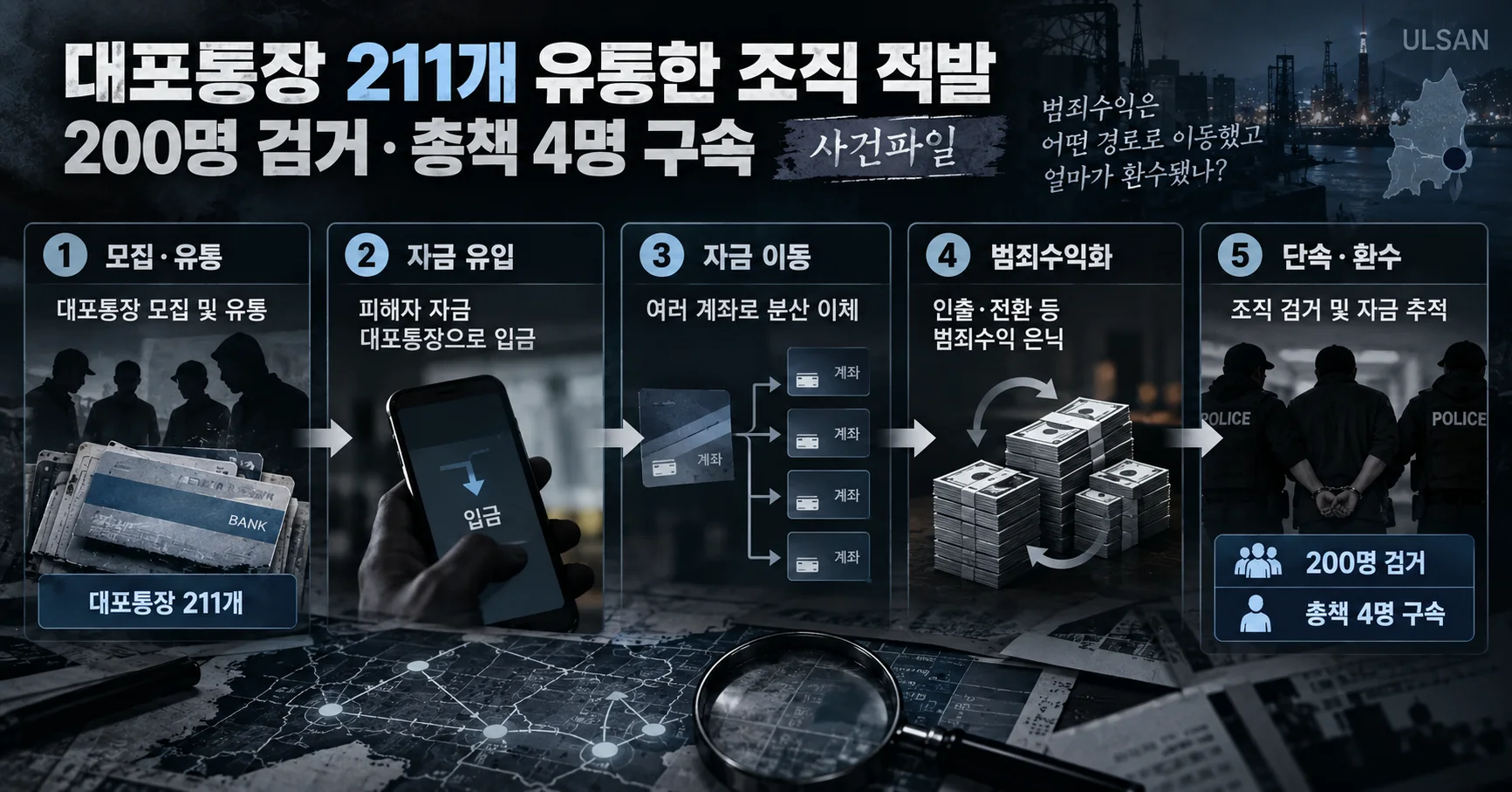 2-대포통장 공급과 범죄수익 추징보전 흐름도